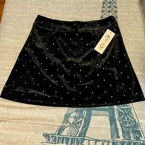 Nanette Lepore Black Mini Skirt with Diamond Studs